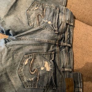 Silver distressed jeans